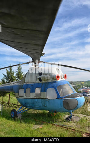 View of a rotor blade of an old helicopter Stock Photo