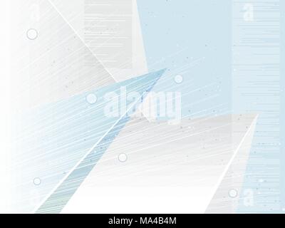 Abstract geometric shapes background. White blue tones technology wallpaper. Light business concept. Eps10 Vector illustration Stock Vector