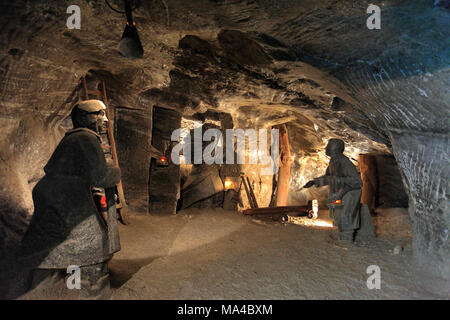 Wieliczka, Lesser Poland / Poland - 2011/06/21: Historic salt mine in Wieliczka near Cracow - The Treasurer Chamber Stock Photo