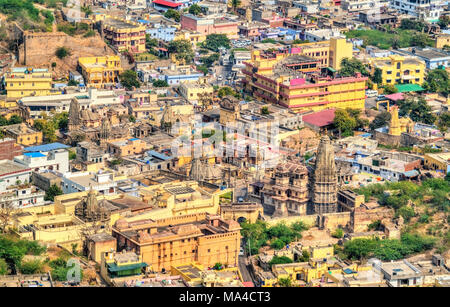 Aerial view of Amer town near Jaipur, India Stock Photo