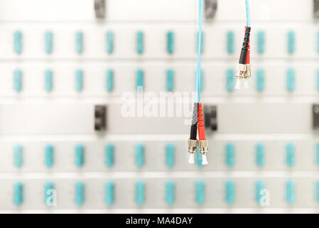 Fiber Optic Patch Panel On Apartment Building Wall With Coils Of Wires ...