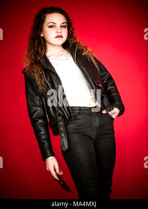 young girls leather jacket