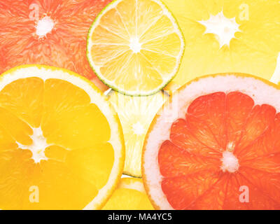 Abstract background of citrus slices. Close-up. Studio photography. Stock Photo