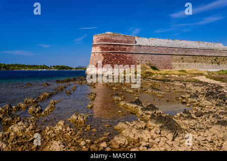 Croatia, Dalmatia, Sibenik, Sveti Nikola fortress on the Sveti Ante canal Stock Photo