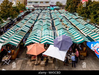 Croatia, Dalmatia, Zadar, old town, market square, market stalls Stock Photo