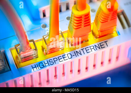 Internet cable, high-speed Internet, broadband expansion Stock Photo