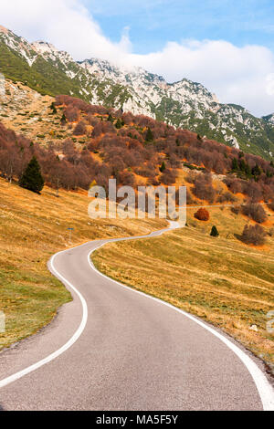 mountain road on Mount Baldo Europe, Italy, Trentino Alto Adige, Trento district Stock Photo