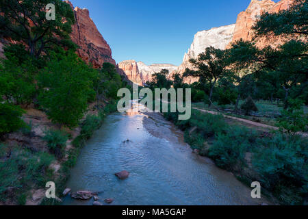 Virgin River, Zion National Park, Springdale, Utah, Usa Stock Photo