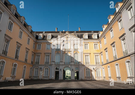 The Baroque Augustusburg Castle is one of the first important creations of Rococo in Bruhl near Bonn, North Rhine Westphalia - Germany. Stock Photo