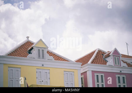 color houses in willemstad, curazao island Stock Photo