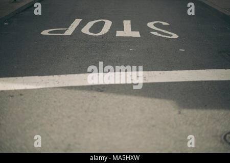 stop sign on the street Stock Photo