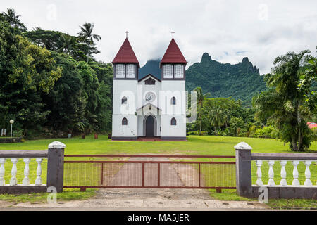 Haapiti Catholic Church , Moorea, French Polynesia Stock Photo