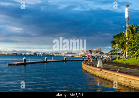 Waterfront of Papeete, Tahiti, French Polynesia Stock Photo