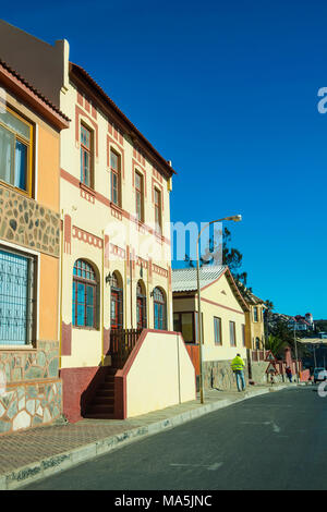 Old colonial German houses in Luederitz, Namibia Stock Photo