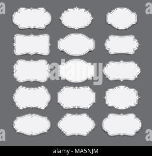 Vector set vintage labels and frame. Vector illustration EPS 10 Stock Vector