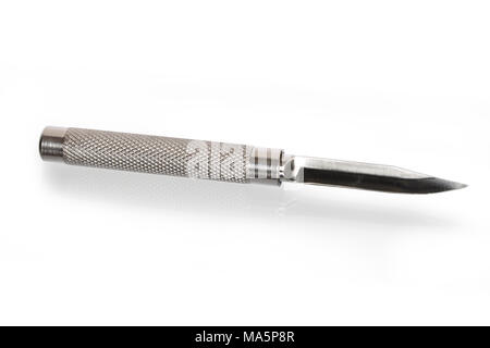 Modern steel knife isolated on white background with clipping path Stock Photo