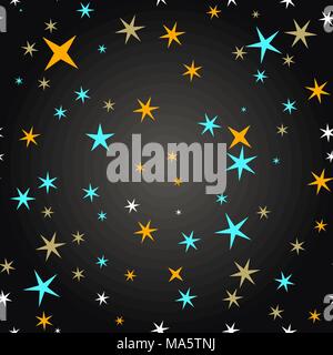 Star seamless pattern. Star sky seamless vector pattern. colorful stars seamelss Stock Vector