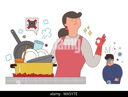 Disease prevention - Vector illustration about avoiding a disease 010 Stock Vector