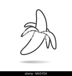 Line icon banana Stock Vector