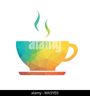 Low poly cup of coffee on a white background. vector illustration Stock Vector