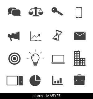 Simple Business icons set. Universal Business icon to use in web and mobile UI, set of basic UI Business elements Stock Vector