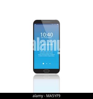 Smartphone black. Smartphone isolated on white background. Vector illustration Stock Vector
