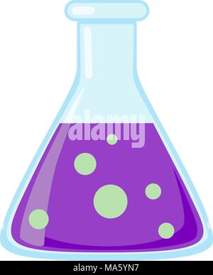 Colorful cartoon science test tube icon poster. Education theme vector illustration for gift card certificate banner sticker, badge sign, stamp, logo, Stock Vector