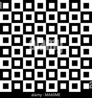 Seamlessly repeatable vector pattern. Checkered chequered background with tilted squares. Stock Vector