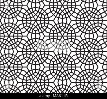 Seamless patterns in black and white in average thickness lines Stock Vector