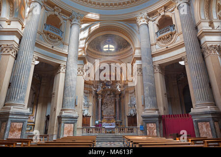 TURIN, ITALY - MARCH 14, 2017: The interior of church Basilica di Superga. Stock Photo