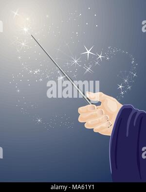 Wizard Casting a Spell Vector Illustration Stock Vector Image & Art - Alamy
