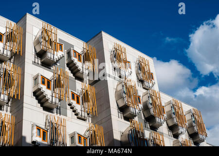 Exterior view of the Scottish Parliament building at Holyrood in Edinburgh, Scotland, United Kingdom. Stock Photo