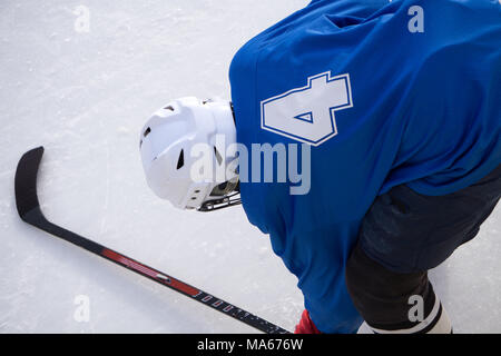 lifts the hockey player shoots the puck and attacks stick Stock Photo