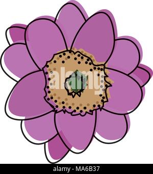 moved color cute flowers with nature petals design Stock Vector Image ...