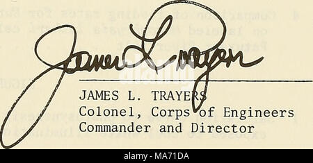 . Effects of suspended solids on selected estuarine plankton . JAMES L. TRAYEf Colonel, Corps'^of Engineers Commander and Director Stock Photo
