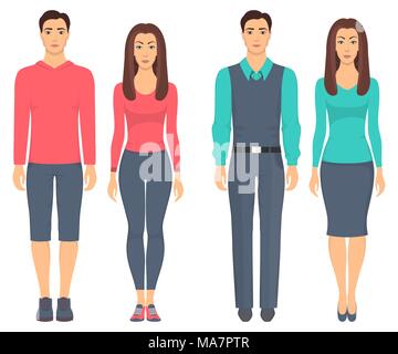 Premium Vector  Young people in sport clothes vector illustration. sport  outfit for men and women