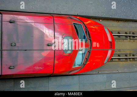 Editorial picture of Thalys high speed train tgv taken from above Stock Photo