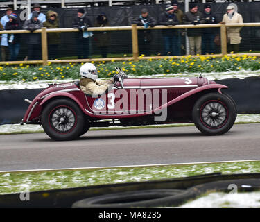 Goodwood Motor Circuit, Goodwood, Chichester, West Sussex, England, 17th March 2018, 18th March 2018, Daniel Ghose, Alfa Romeo 8C 2300 Zagato in the C Stock Photo