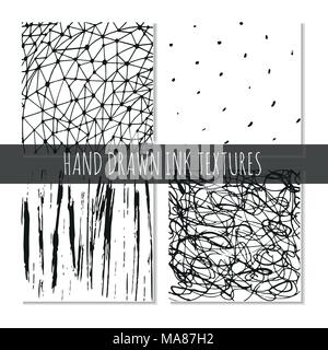 Ink hand drawn textures. Can be used for wallpaper, background of web page, scrapbook, party decoration, t-shirt design, card, print, poster, invitati Stock Vector