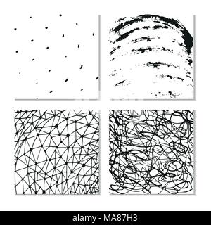 Ink hand drawn textures. Can be used for wallpaper, background of web page, scrapbook, party decoration, t-shirt design, card, print, poster, invitati Stock Vector