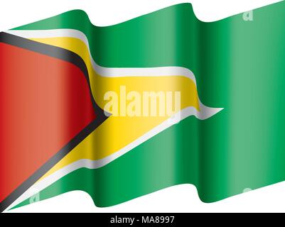 Guyana flag, vector illustration Stock Vector