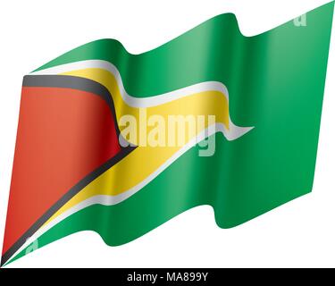 Guyana flag, vector illustration Stock Vector