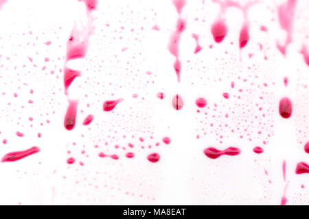 Raspberry jam drizzle isolated on white background from top view. Stock Photo