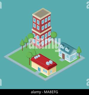 Isometric residences buildings Stock Vector Image & Art - Alamy