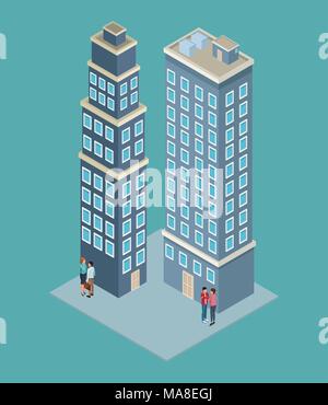 Company tower building Stock Vector