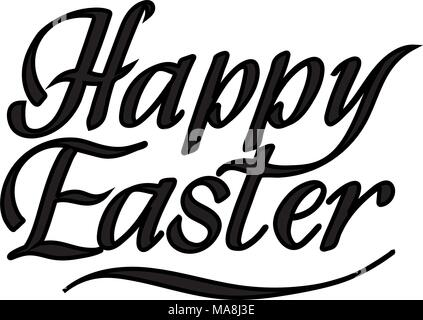 happy Easter Hand drawn calligraphy and brush pen lettering. design for holiday greeting card and invitation of the happy Easter day Stock Vector