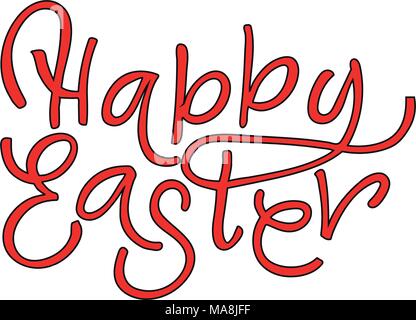happy Easter Hand drawn calligraphy and brush pen lettering. design for holiday greeting card and invitation of the happy Easter day Stock Vector