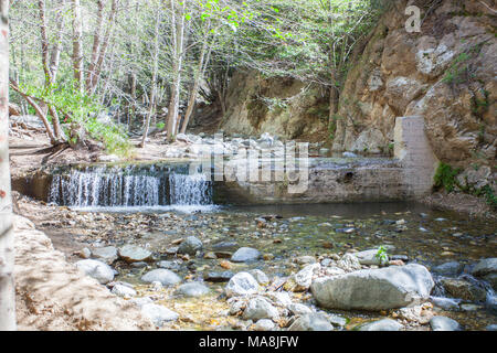 Eaton Canyon Natural Area is a 190-acre zoological, botanical, and geological nature preserve situated at the base of the beautiful San Gabriel Mounta Stock Photo