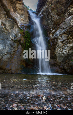 Eaton Canyon Natural Area is a 190-acre zoological, botanical, and geological nature preserve situated at the base of the beautiful San Gabriel Mounta Stock Photo