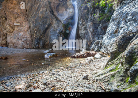 Eaton Canyon Natural Area is a 190-acre zoological, botanical, and geological nature preserve situated at the base of the beautiful San Gabriel Mounta Stock Photo